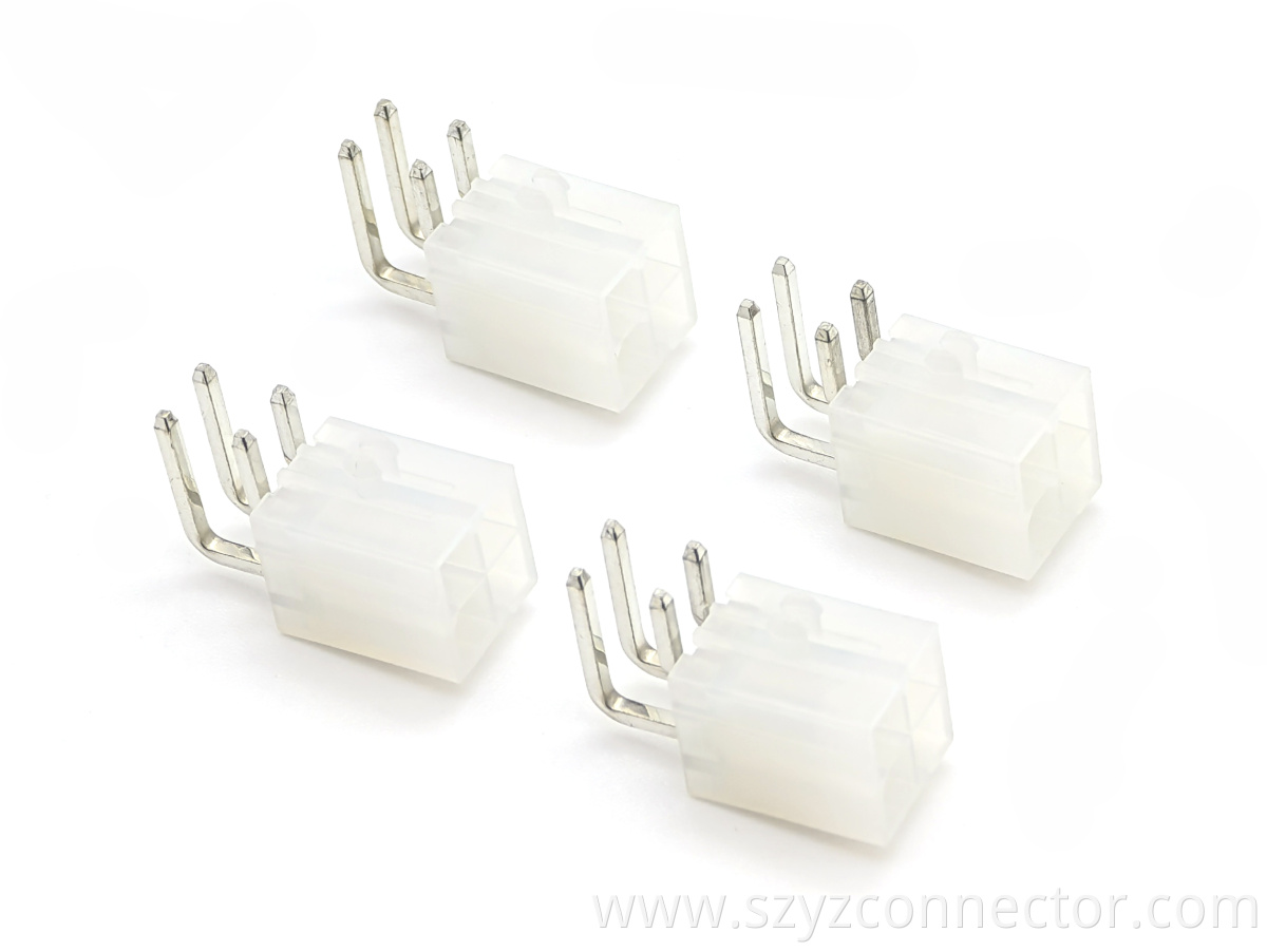 5557 Pin header Connector With Positioning Post Right Angle DIP Solid 2*2P
